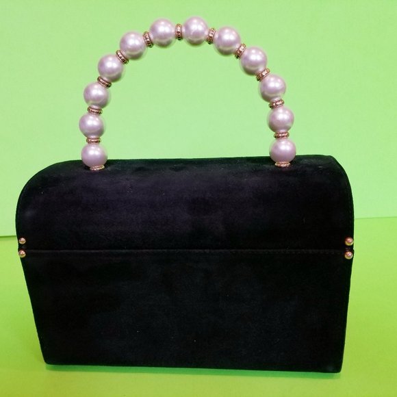 STEFANO suede black small bag Italy - Picture 6 of 9